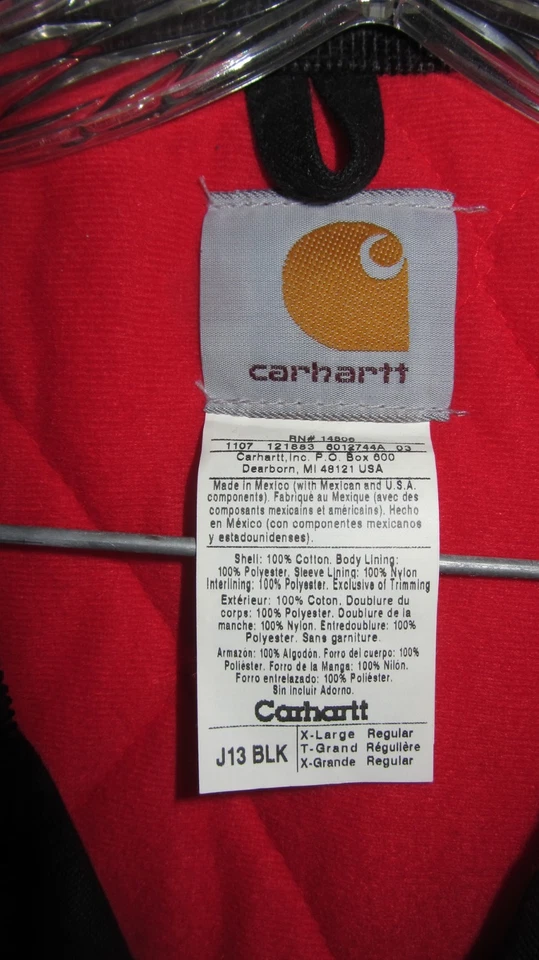Vintage Carhartt J13 Black Santa Fe Bomber Jacket Men's Size XL EUC - Image 2 of 4