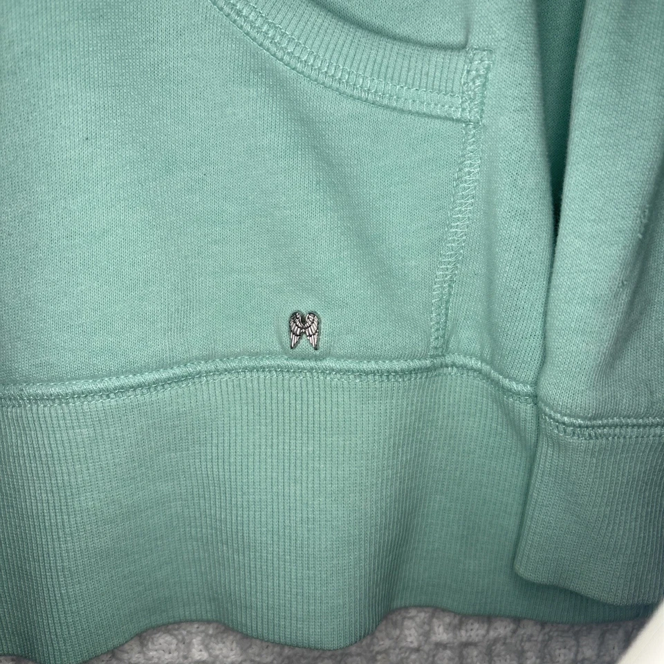 Vintage Victoria’s Secret Angel Collection Hoodie Sequin Angel Wing Mint Green L - Image 3 of 4