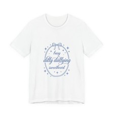 dilly dallying sweetheart tee | procrastination meme, retro handwritten