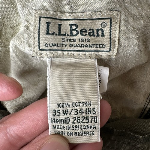 LL Bean Cargo Utility Pants Mens Sz 35x34 Green Allagash Outdoor Workwear Hiking - Picture 9 of 19