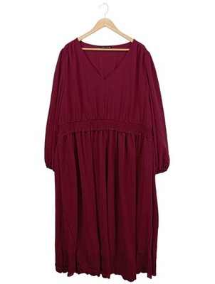 BLOOMCHIC Langarmkleid Damen Kleid Gr. DE 56 rot Casual-Look