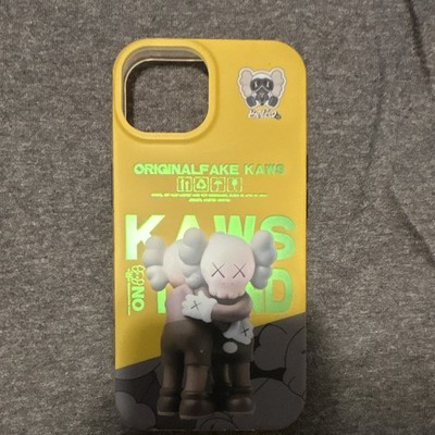 KAWS Companion Yellow Back Case for Apple iPhone 15 Glossy Plastic Wireless