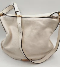Marc by Marc Jacobs Leather Purse Hobo Bag Travel Tote Off White Ivory