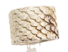 925 Sterling Silver Vintage Ring Textured Snake Skin Cuff Band  Sz 8  RG33655