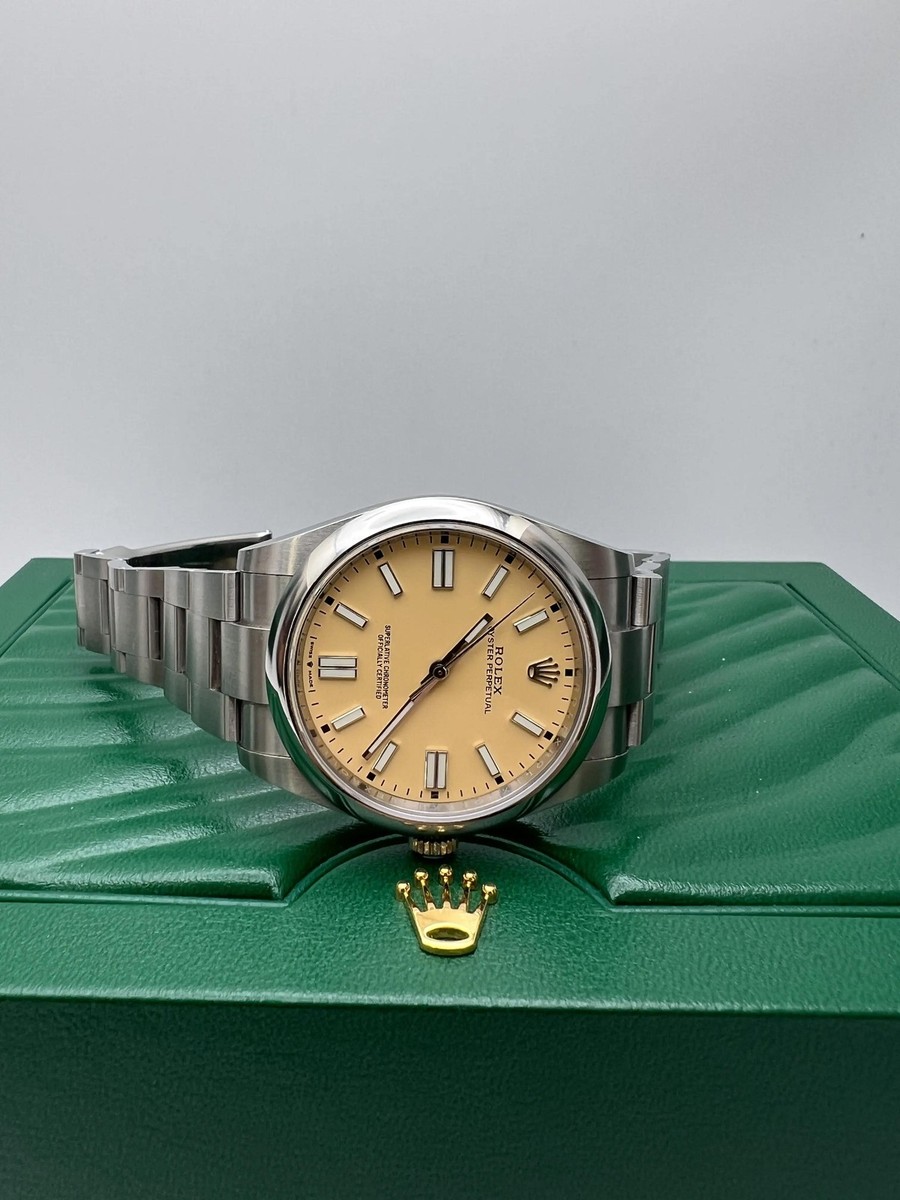 Rolex Oyster Perpetual 41mm 124300 Custom Beige Dial + Original
