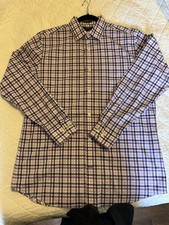 Banana Republic Men's Non Iron 100 Cotton Stretch Dress Shirt Size Large