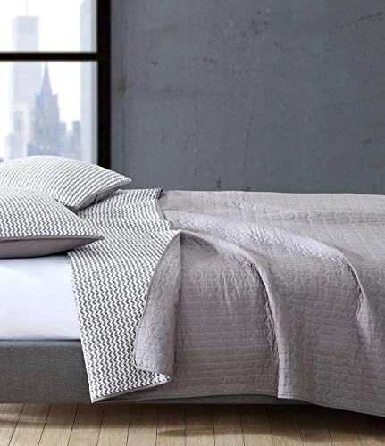  - Juego de edredón, ropa de cama reversible de algodón con fundas a juego, visón queen marrón Foto 3 de 4