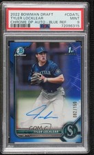 2022 Bowman Draft Chrome Pick Blue Refractor Tyler Locklear PSA 9 MINT Auto 06gy