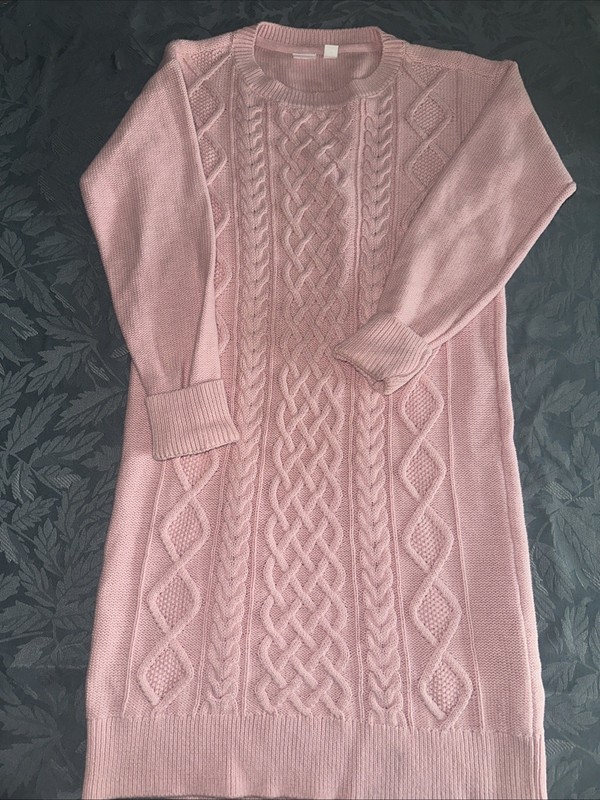 Gap Girls Size Large Chic Light Pink Cable Knit Sweater Dress NWOT!100% Cotton!