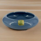 Vintage Haeger Round MCM Planter Garden House Squat Vase Bowl Blue