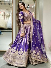 New Designer Heavy Slub Silk Purple Lehenga Choli With Dupatta For Wedding Wear