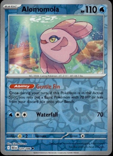 Reverse Holo Alomomola 024/086 Uncommon SV: Black Bolt Pokemon