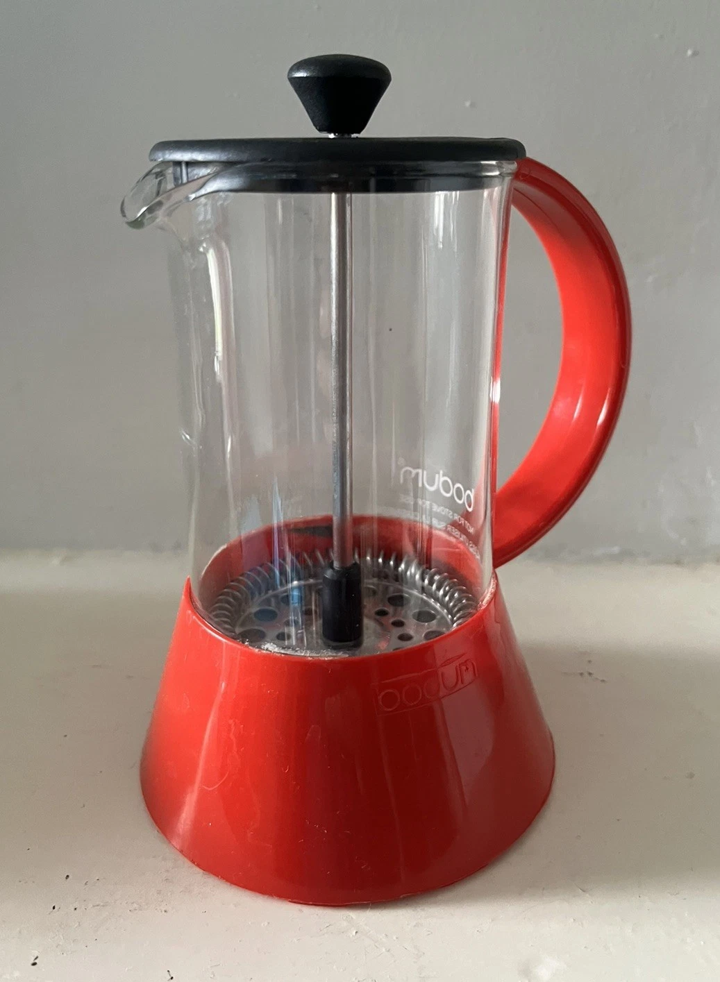RARE VINTAGE BODUM CARSTEN JÖRGENSEN RED FRENCH PRESS CAFETIERE COFFEE MAKER