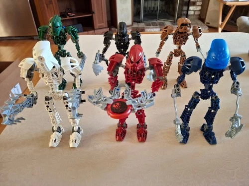 2004 Bionicle Toa Metru Set of 6: 8601-8606 w/Cans, Instructions & Kanoka Cards