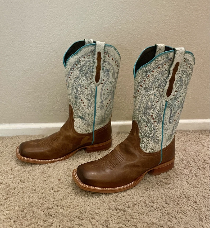 Botas occidentales Tony Lama de cuero estilo vaquero para mujer más cinturón - Talla 71/2 Foto 2 de 4