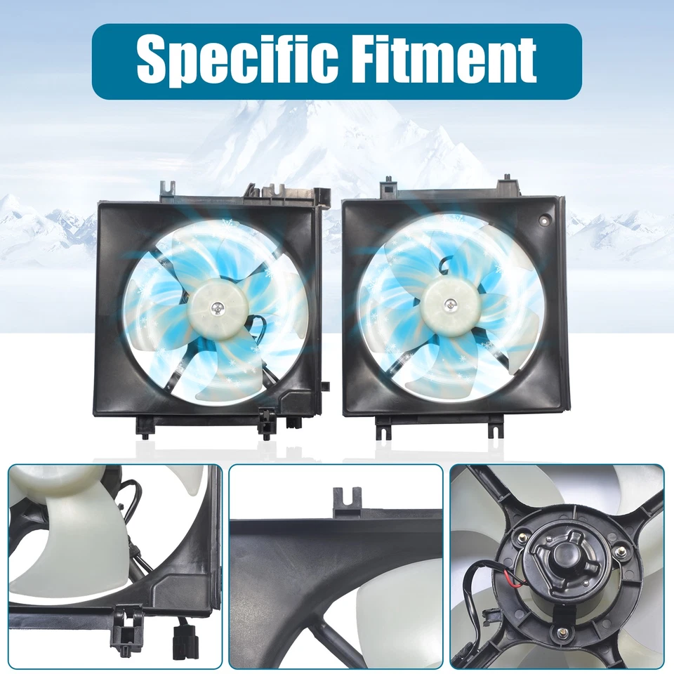 Conjunto de ventilador de refrigeración condensador radiador 2 piezas para Subaru Outback Legacy 2005-2014 Foto 4 de 4