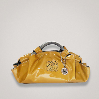 Authentic LOEWE Nappa Aire Handbag Glitter Patent Leather Anagram Logo Tote