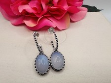 Pandora My Friend Chalcedony Compose Earrings 290653CA Rare Retired Silver Twist