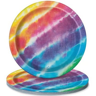 Unique party setting Tie Dye Dessert Plates, 8ct, 6.875'', Multicolor
