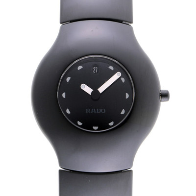 RADO WATCH XERAMO QUARTZ R24453162 / 160.0453.3 DATE QZ BLACK DIAL CE / TI MEN'S