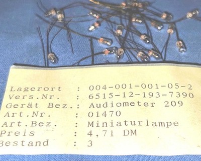 3x Subminiaturlampe Miniaturlampe Micro Lampe Audiometer Philips Auritec Dorn BW