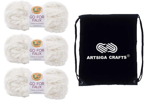 Lion Brand Go for Faux Thick & Quick Baked Alaska 323-098 (3-Skeins - Same Dy...