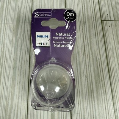 2 Packs Philips Avent Natural Response Nipple, FLOW 3, 1m+, 4 NIPPLES TOTAL