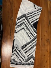 Jones New York Black  White  Silk Scarf Geometric Pattern 60X10