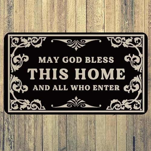 May God Bless This Home and All Who Enter Doormat 30x17 Inch Funny Holiday - Picture 6 of 7