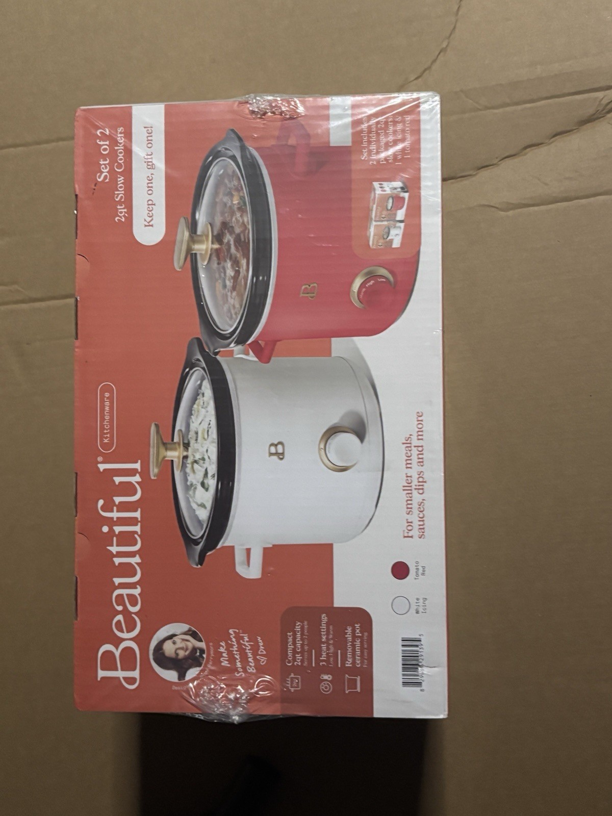 Drew Barrymore 2-2 Pack 2 Qt Slow Cooker