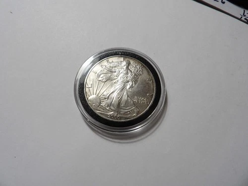 2017 LOT OF 2 AMERICAN EAGLE 1 OZ SILVER COINS, INCAPSULATED BU