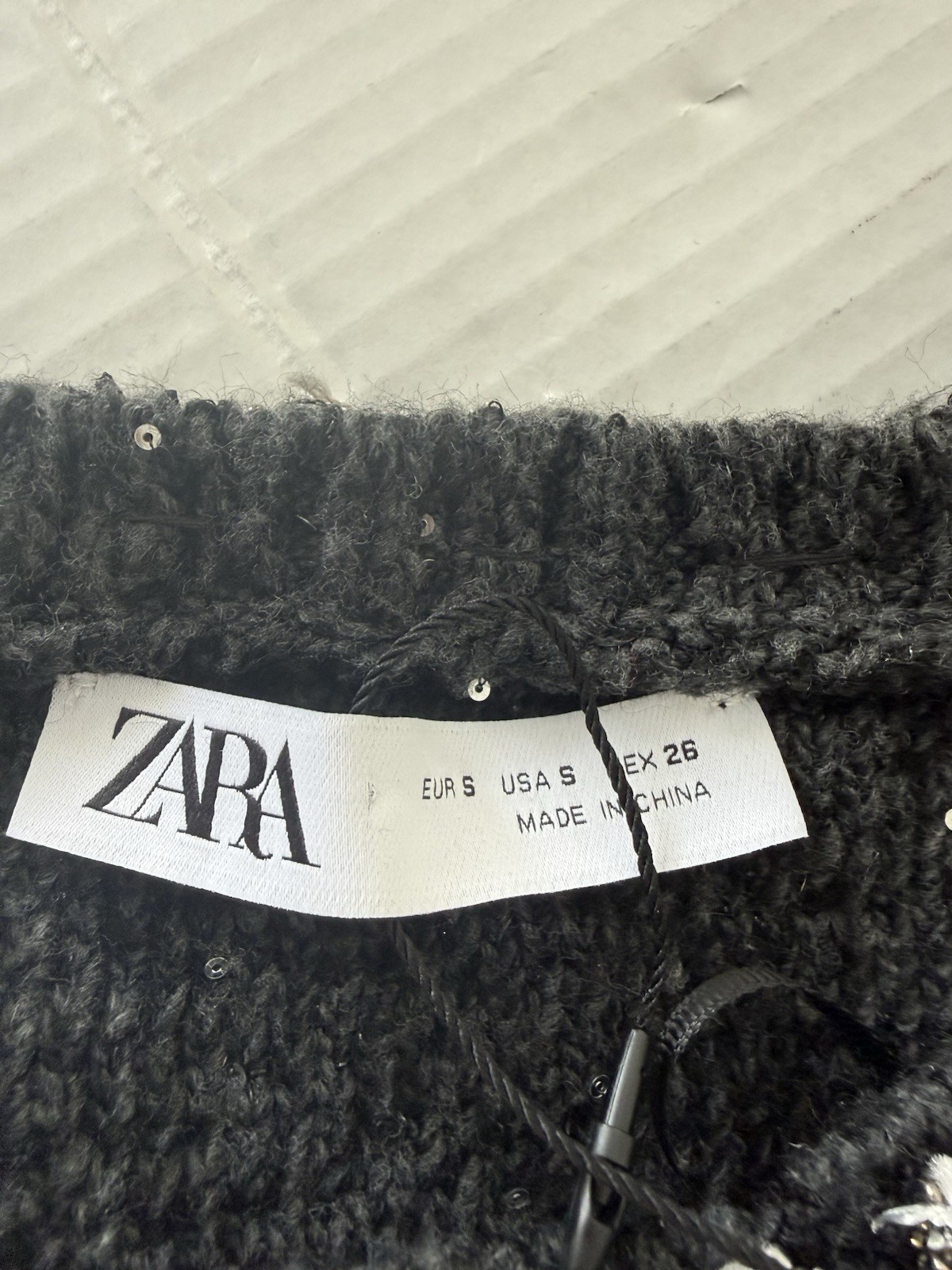 Zara Women’s Chic Black Knit Sequin Dress with Fringe Trim 8146/108 Size S NWT thumbnail 17