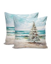 2 Packs Christmas Cotton Throw Pillow ChristmasCBT2414 16" x 16" Pack of 2 