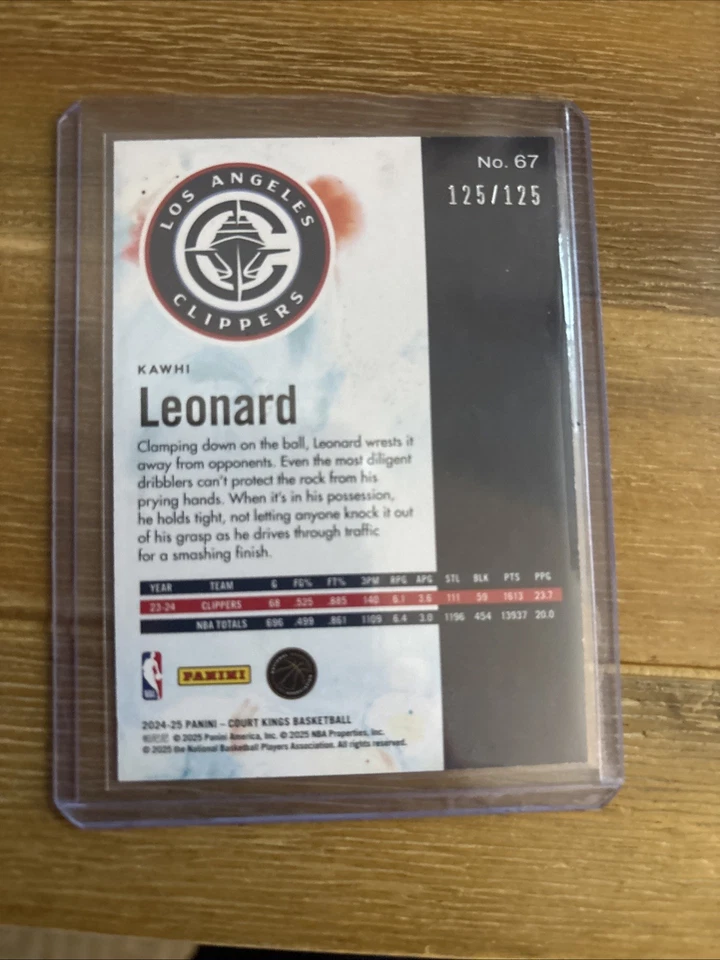 2024-25 Panini Court Kings - Kawhi Leonard #67 Borgoña/125 Foto 2 de 2