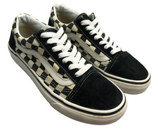 Vans Old Skool Mens 5.5 Womens 7 Checkered Sneakers Lace Up 721278 Black White