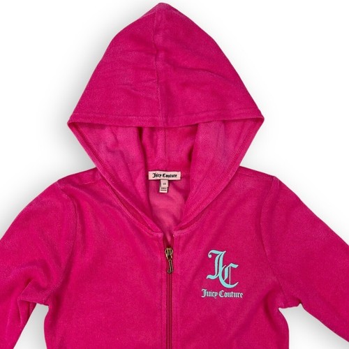 Juicy Couture Girls Pink Full Zip Hooded Jacket Size 10 Black Label Terry NWT - Picture 3 of 20