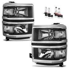 Headlights For 2014-2015 Chevy Silverado 1500 Headlamps Wbulbs Leftright Pair