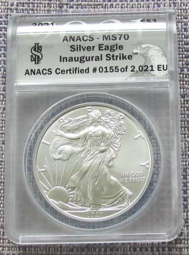 2021 US Silber (1oz, .999) Eagle slabbed by ANACS