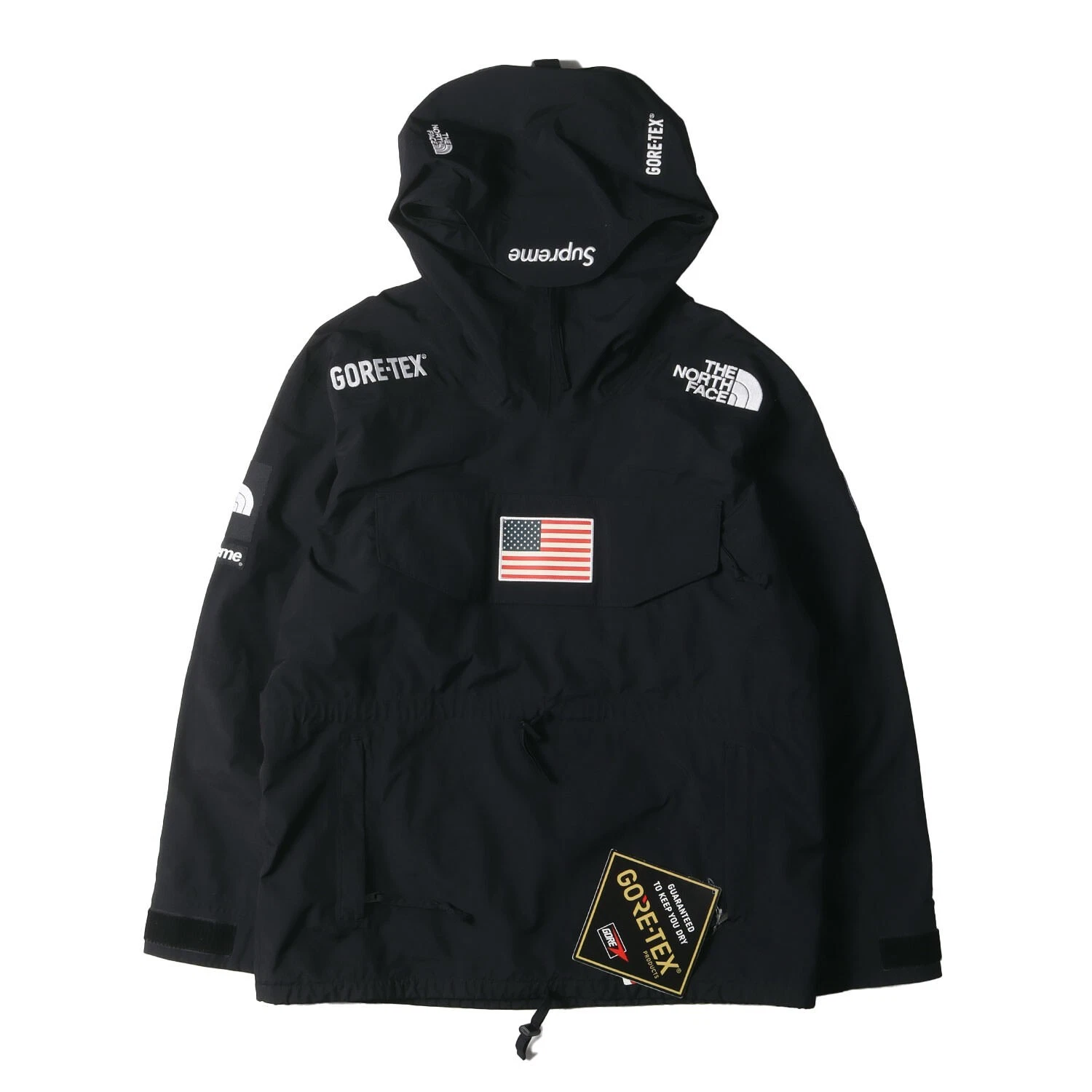 Veste pull noir Supreme THE NORTH FACE GORE TEX étoiles rayures taille L