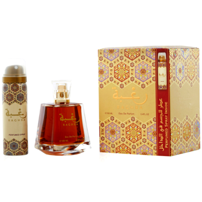 Lattafa RAGHBA 2pc Gift Set 3.4oz EDP Spray + 1.7oz Perfumed Deo