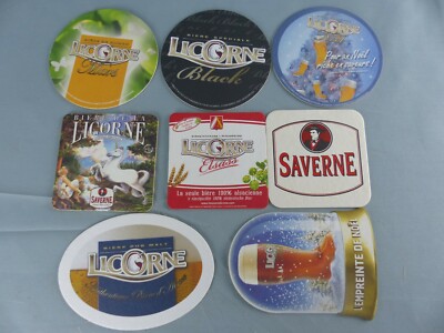 Lot of 8 Different UNICORN SAVERNE Beer mats bierviltje Bierdeckel C41