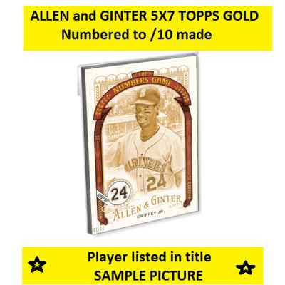 Zack Greinke Diamondbacks 5X7 Gold/10 Hergestellt 2016 Topps Allen Ginter