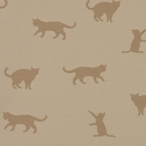 Dekostoff Jacquard Plaidstoff Wendestoff Cats Cosy Katzen sand beige 1,40m Breit - Bild 2 von 9