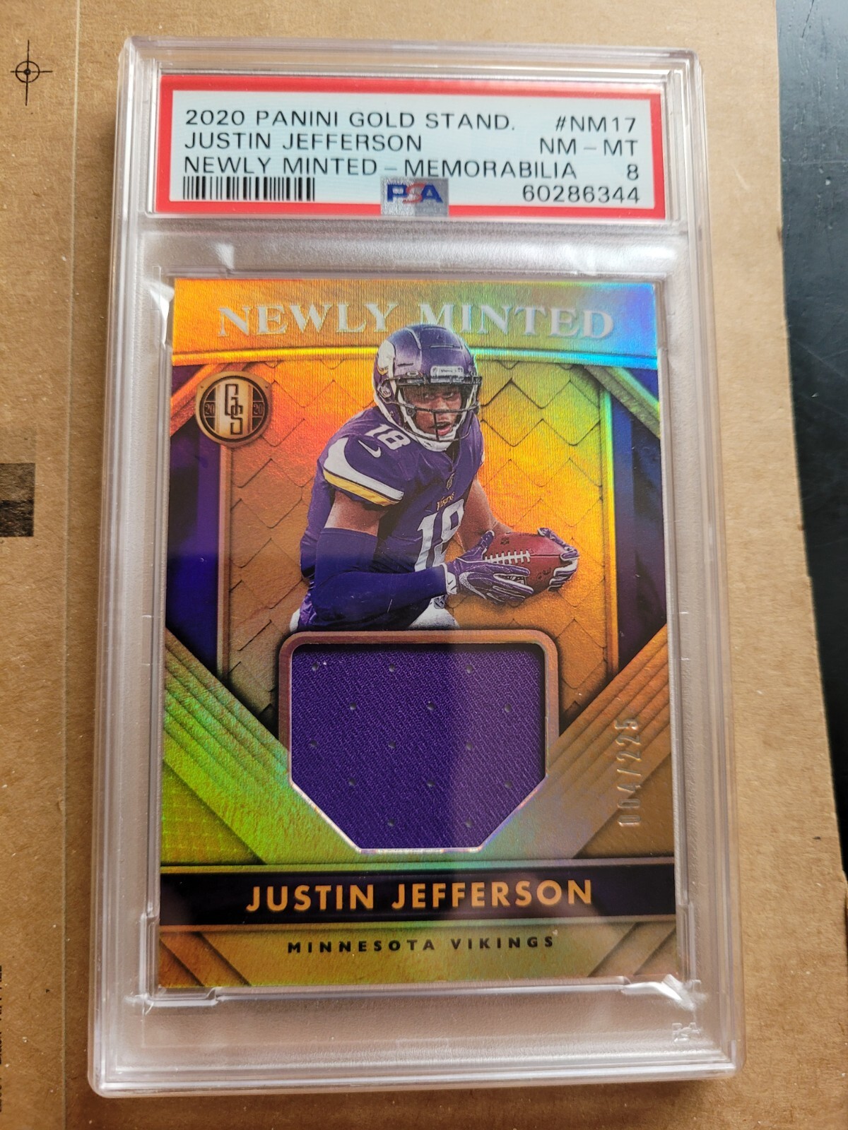 Justin Jefferson Panini Gold Standard Newly Minted #NM17 Memorabilia