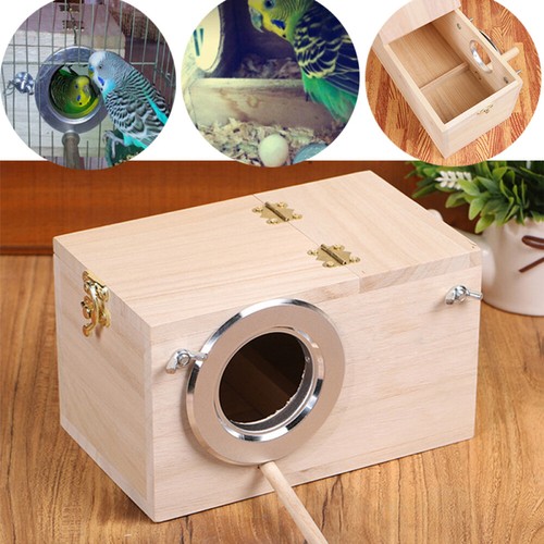 1-6x Wooden Parrot Small Bird Breeding Nest Box Nesting For Lovebird House - Picture 6 of 17