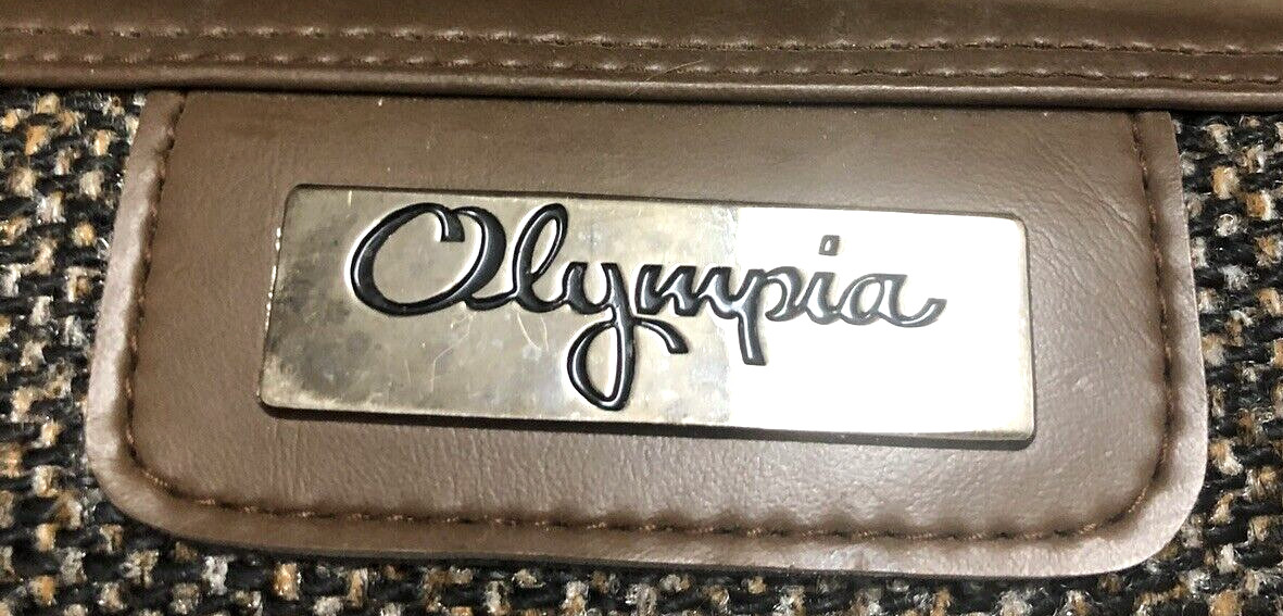 Vintage Olympia Tweed Hanging Folding Garment Bag Handle & Strap 5 Pocket Travel