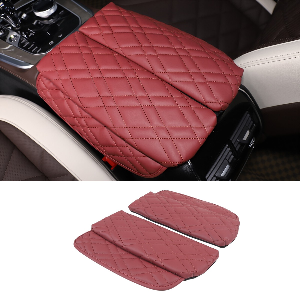 Bmw X5 Console Cover PU Leather Center Console Cover Armrest Cushion Pad Fits BMW X5 X6 X7  2019-2023