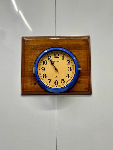 JAPAN Maritime Original Vintage Old Industrial SEIKO Wall Clock - Persian Blue