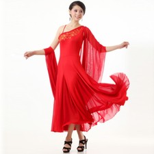 New Latin Ballroom Dance Dress Modern Salsa Waltz Standard Long Dress N014