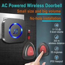 LIKEPAI medical alert necklace, call bell for elderly,2 waterproof button,1 bell